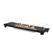 Linear 65 bioethanol built-in fireplace kit, wide rectangular design