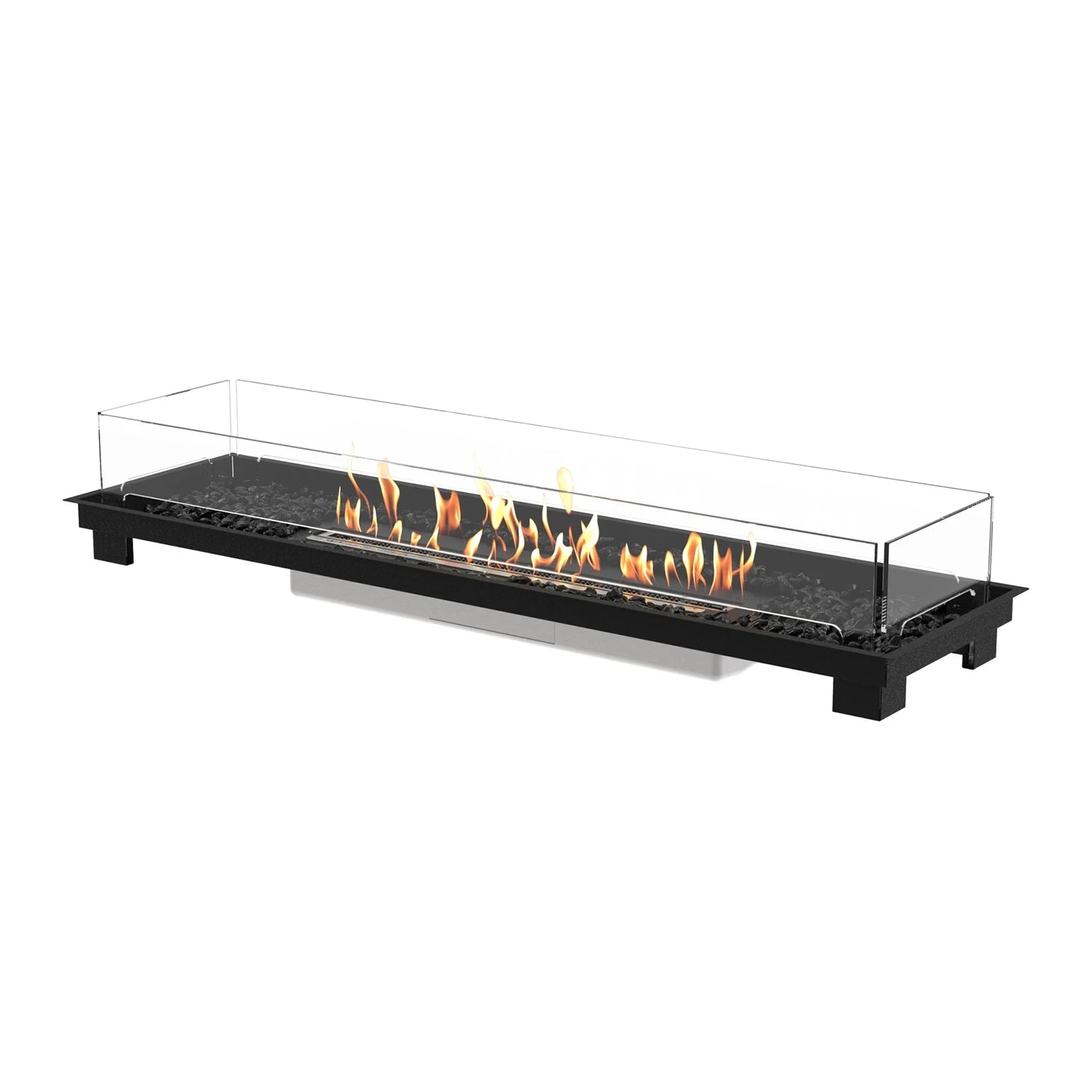 Linear 65 bioethanol built-in fireplace kit, wide rectangular design