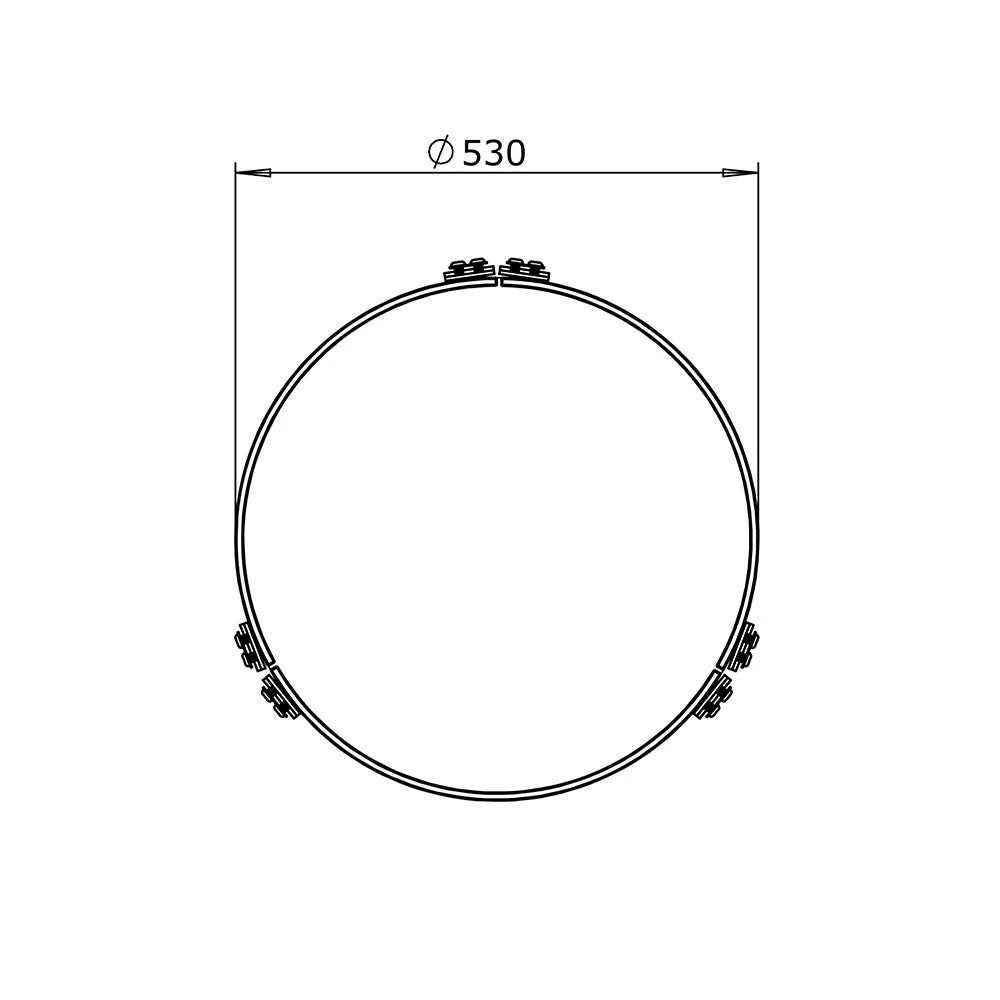 R530 glass screen for bioethanol fireplace, round shape