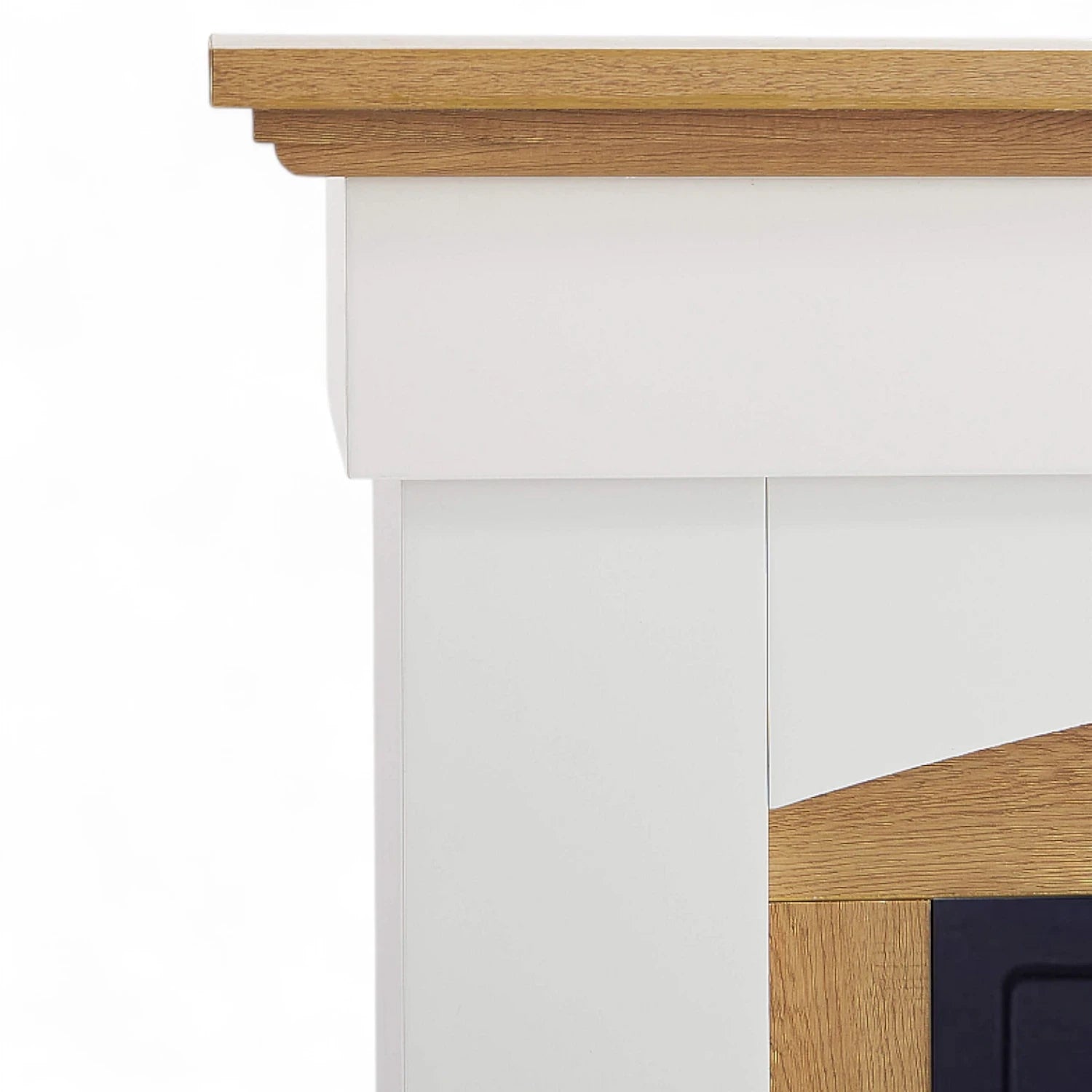Caminetto elettrico Woodley – Cornice bianca/rovere naturale