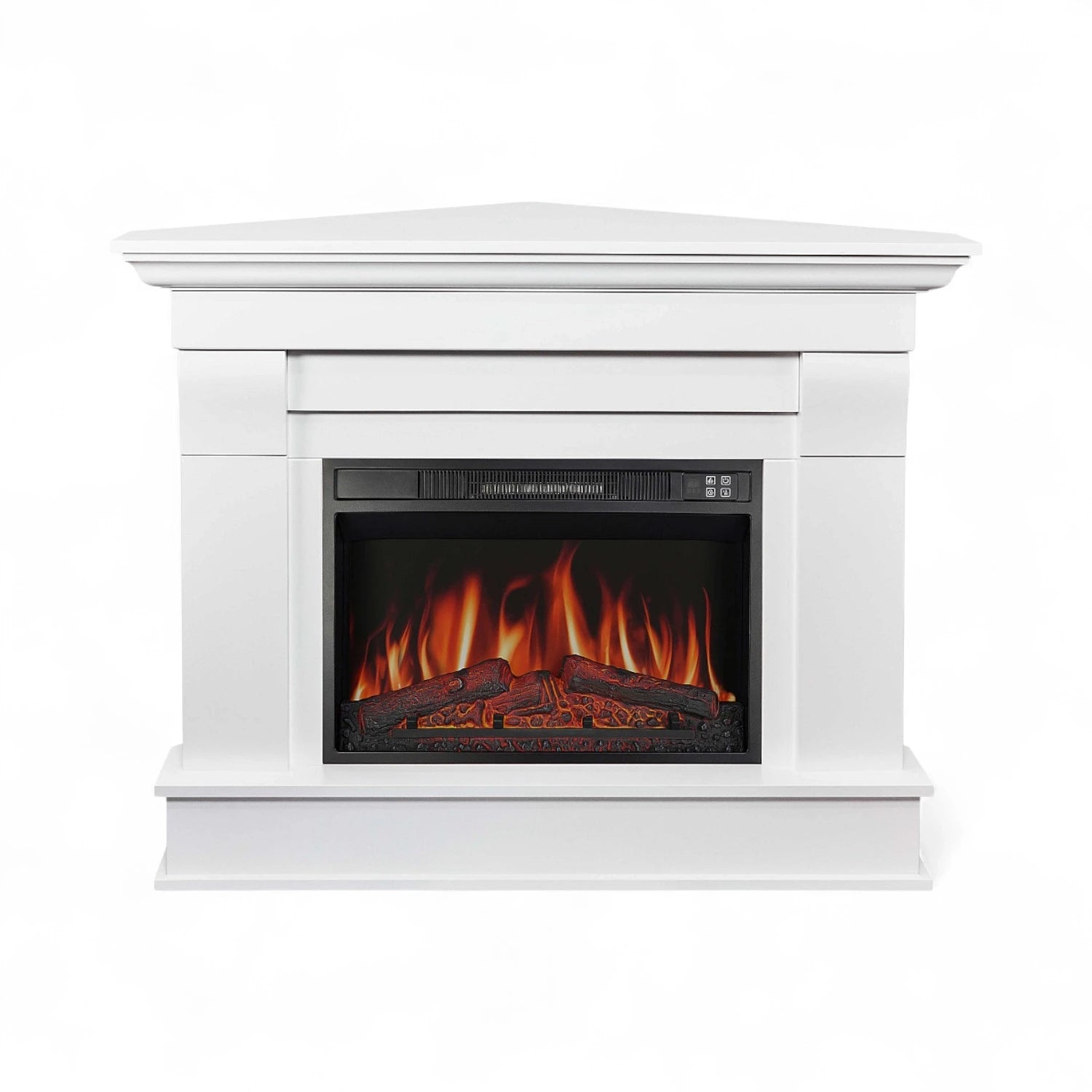 Caminetto elettrico angolare Albion - Bianco