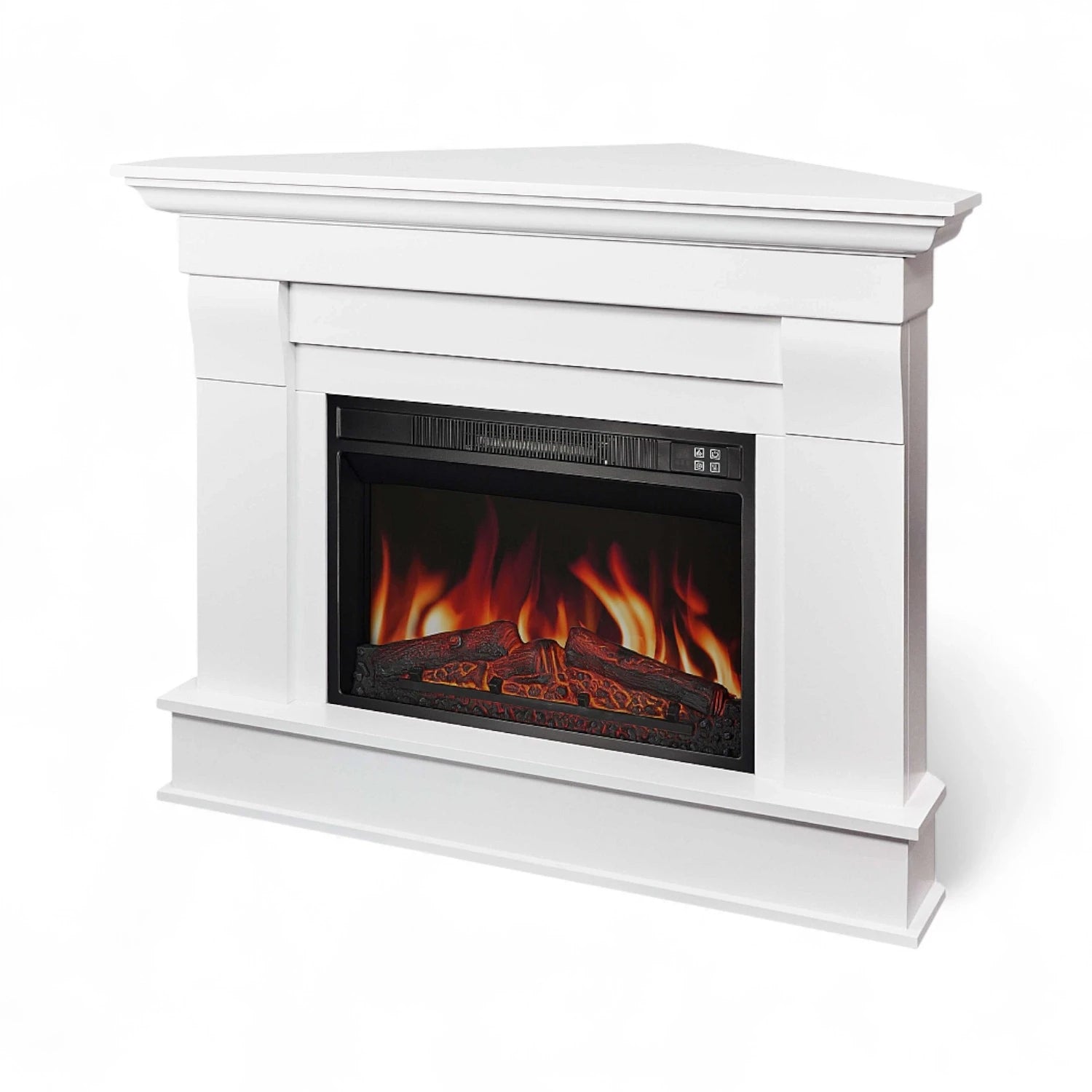 Caminetto elettrico angolare Albion - Bianco