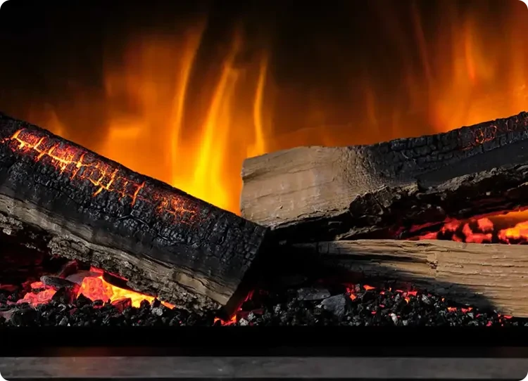 Caminetto elettrico Flamerite Fires con ceppi luminosi