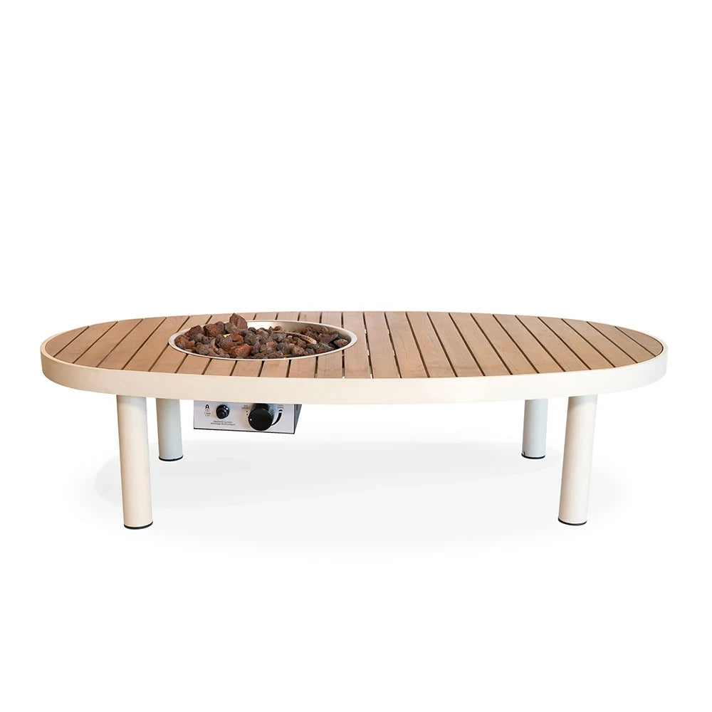Riviera 140 Oyster Beige – Tavolo con Camino a Gas