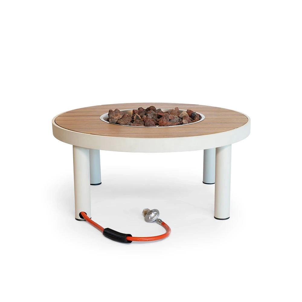 Riviera 80 Oyster Beige – Tavolo con Braciere a Gas Rotondo
