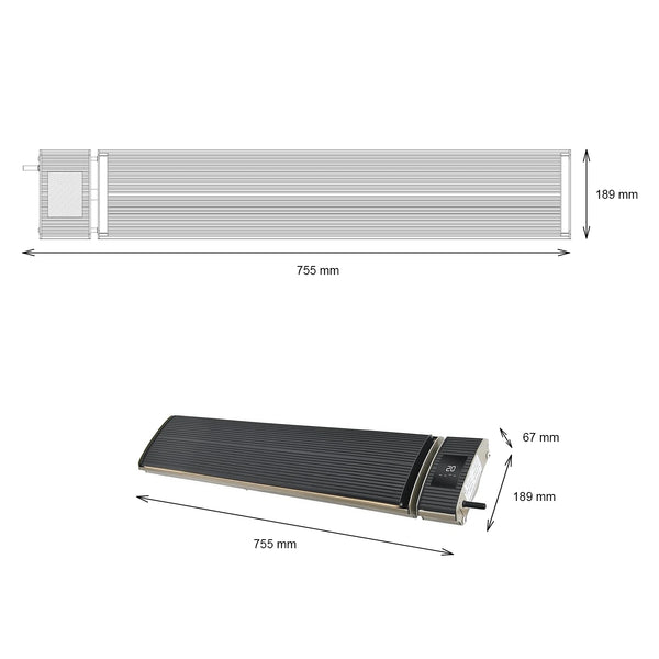 Heatbar Pro 1000 - Riscaldatore da etserno - 75,5 cm