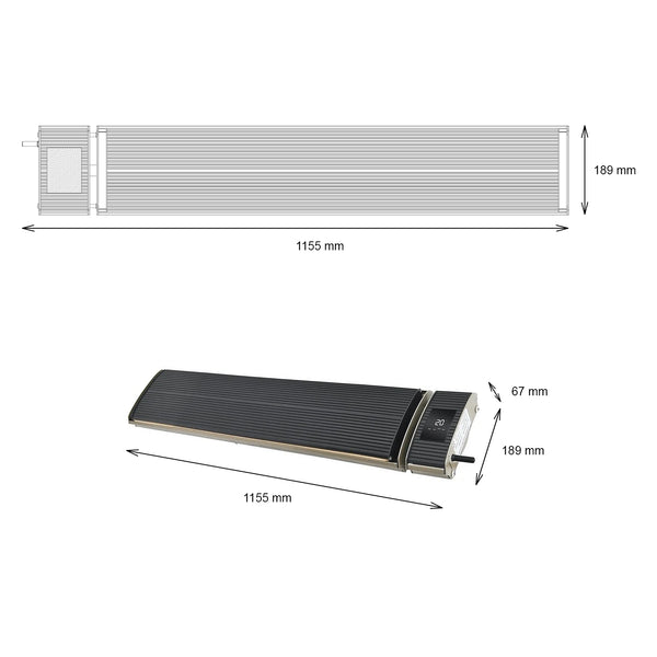 Heatbar Pro 1800 - Riscaldatore da etserno - 115 cm