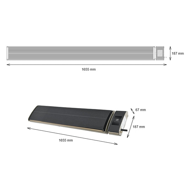 Heatbar Pro 2400 - - Riscaldatore da etserno - 165,5 cm