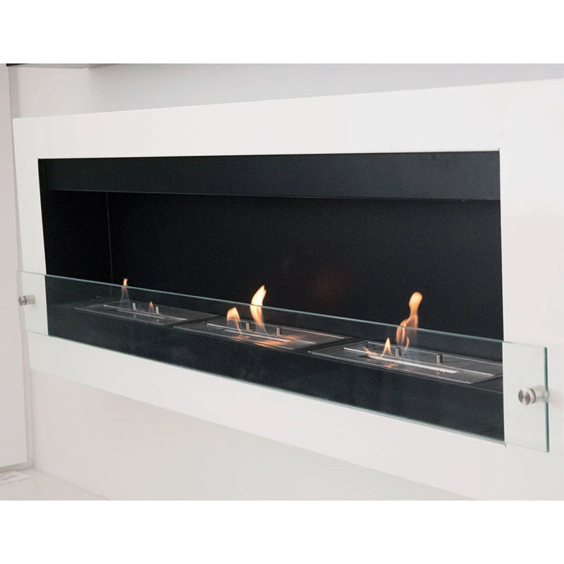 Biocamino da parete XL nero -  Fino a 4 Kw di calore