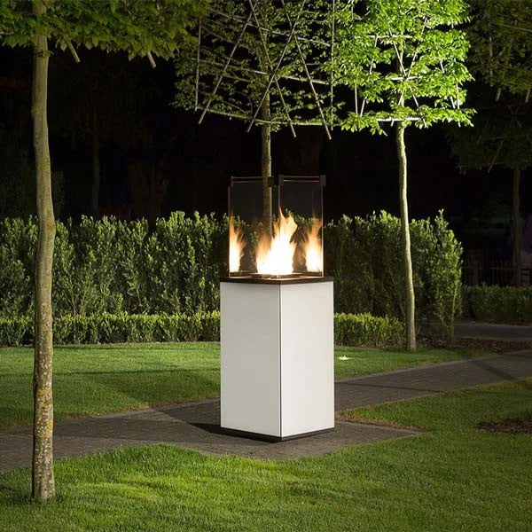 Caminetto a gas da esterno Deluxe Patio con telecomando - Bianco