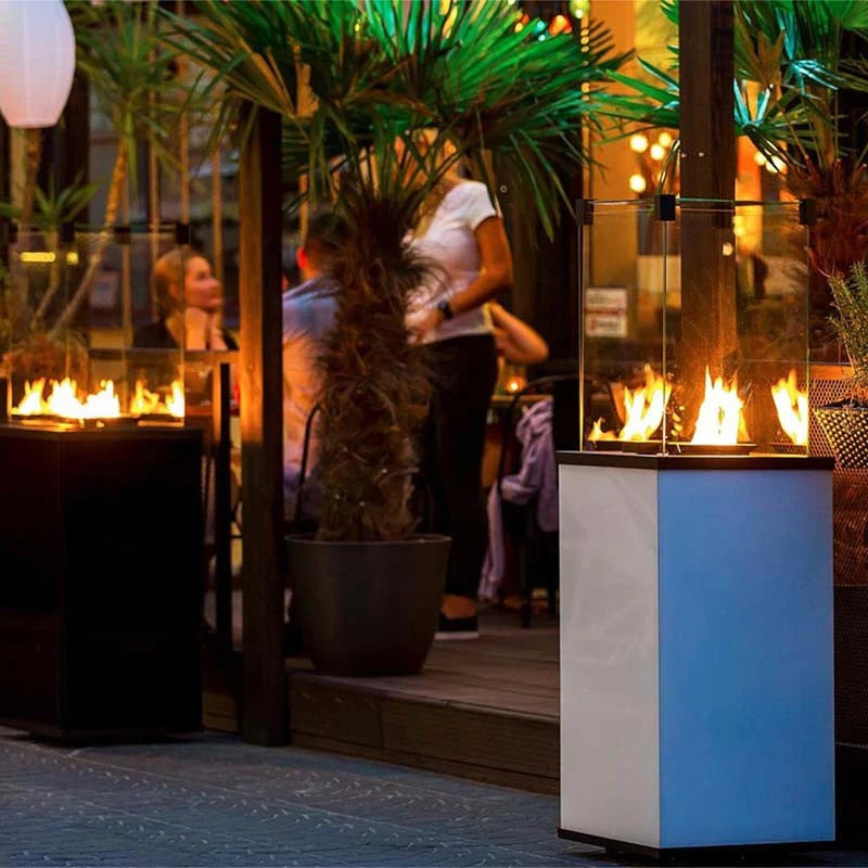 Caminetto a gas da esterno Deluxe Patio con telecomando - Bianco