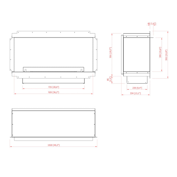 Neo 750 Fireplace - Caminetto a bioetanolo da incasso