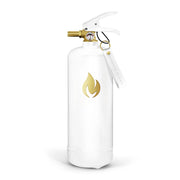 Estintore bianco da 2 kg con logo dorato