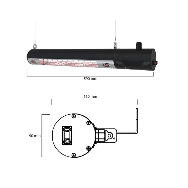 Riscaldatore da esterni a parete - 1500 W