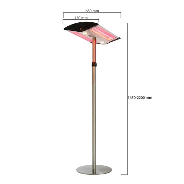 Riscaldatore da terra 1000/ 2000W, GT - Argento
