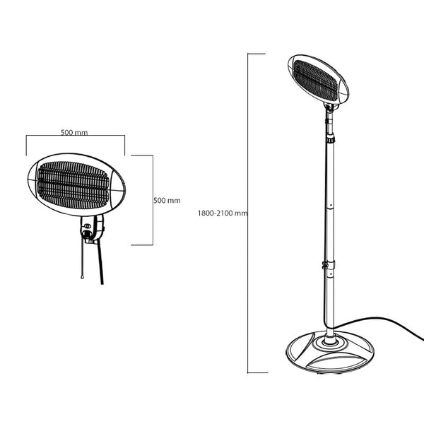 Riscaldatore da terra Elektra da 2000 watt
