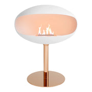 Cocoon Pedestal - Biocamino da Terra Bianco + Base in Rame