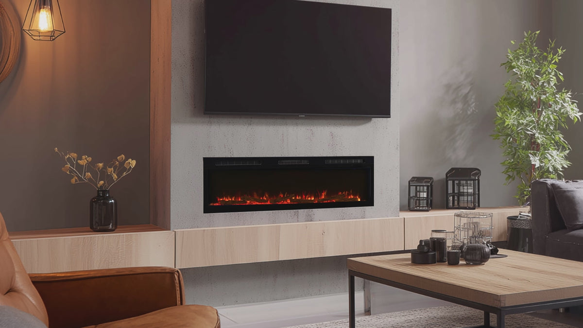 Load video: Sense 50 Electric Fireplace - Built-in or Wall-mounted