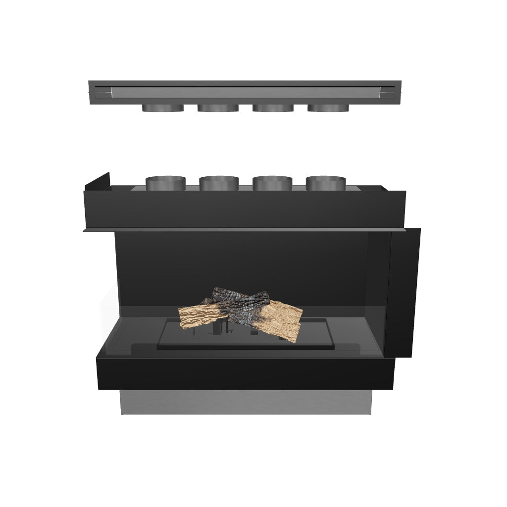 Flogs Box 1000 Angolo Sinistro (Ventilazione Interna) - Caminetto a Bioetanolo