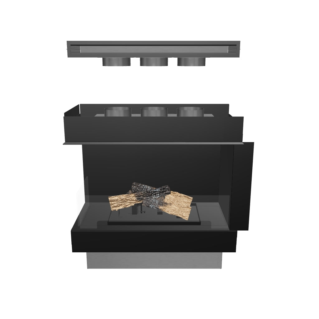 Flogs Box 800 Angolo Sinistro (Ventilazione Interna) - Caminetto a Bioetanolo