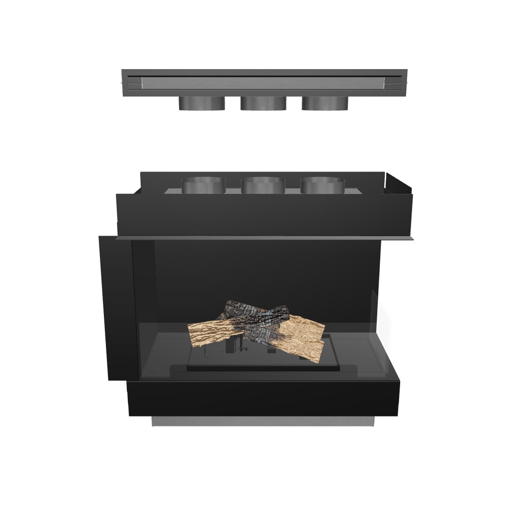 Flogs Box 800 Angolo Destro (Ventilazione Interna) - Caminetto a Bioetanolo