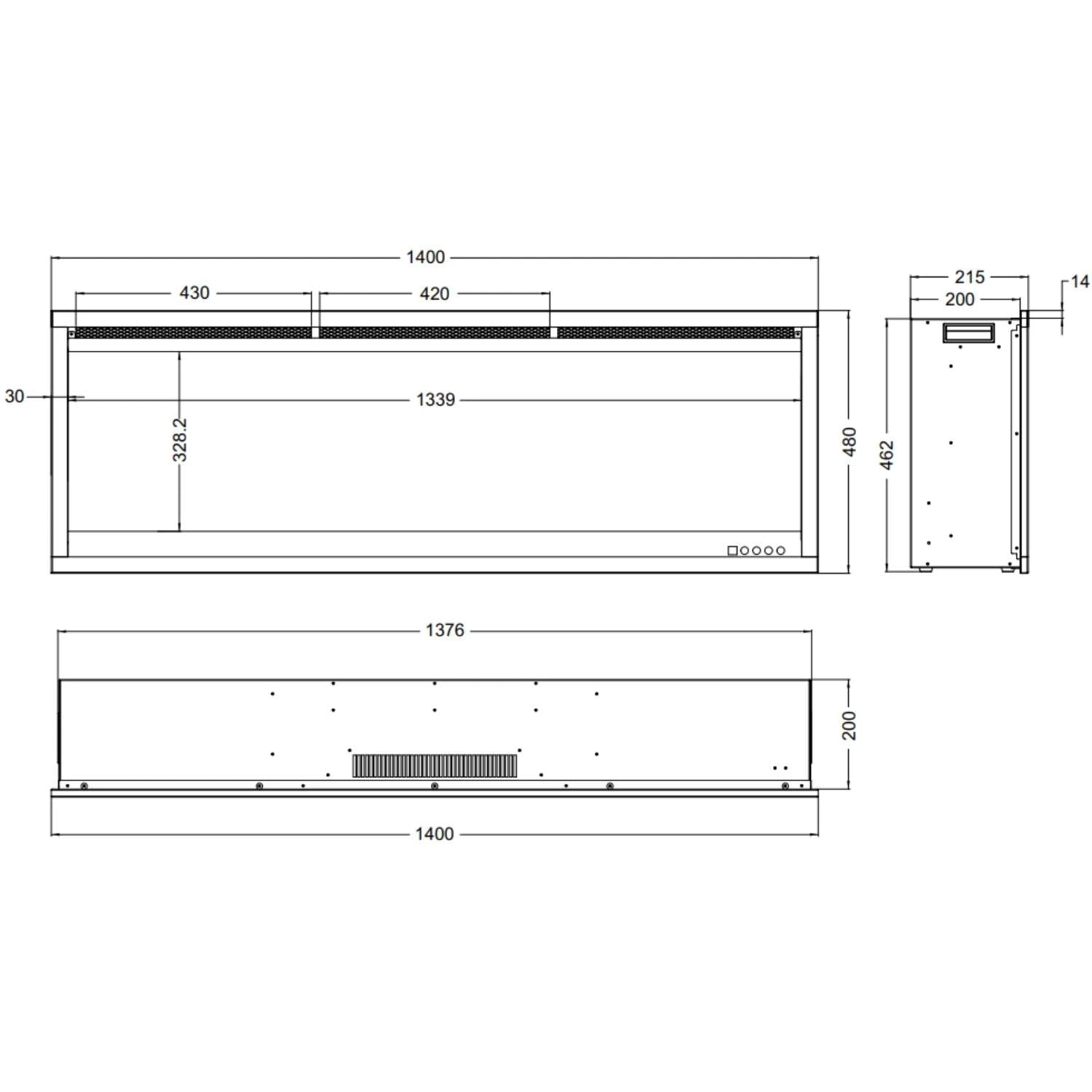 Aflamo Royal 3D 140 cm - Camino Elettrico