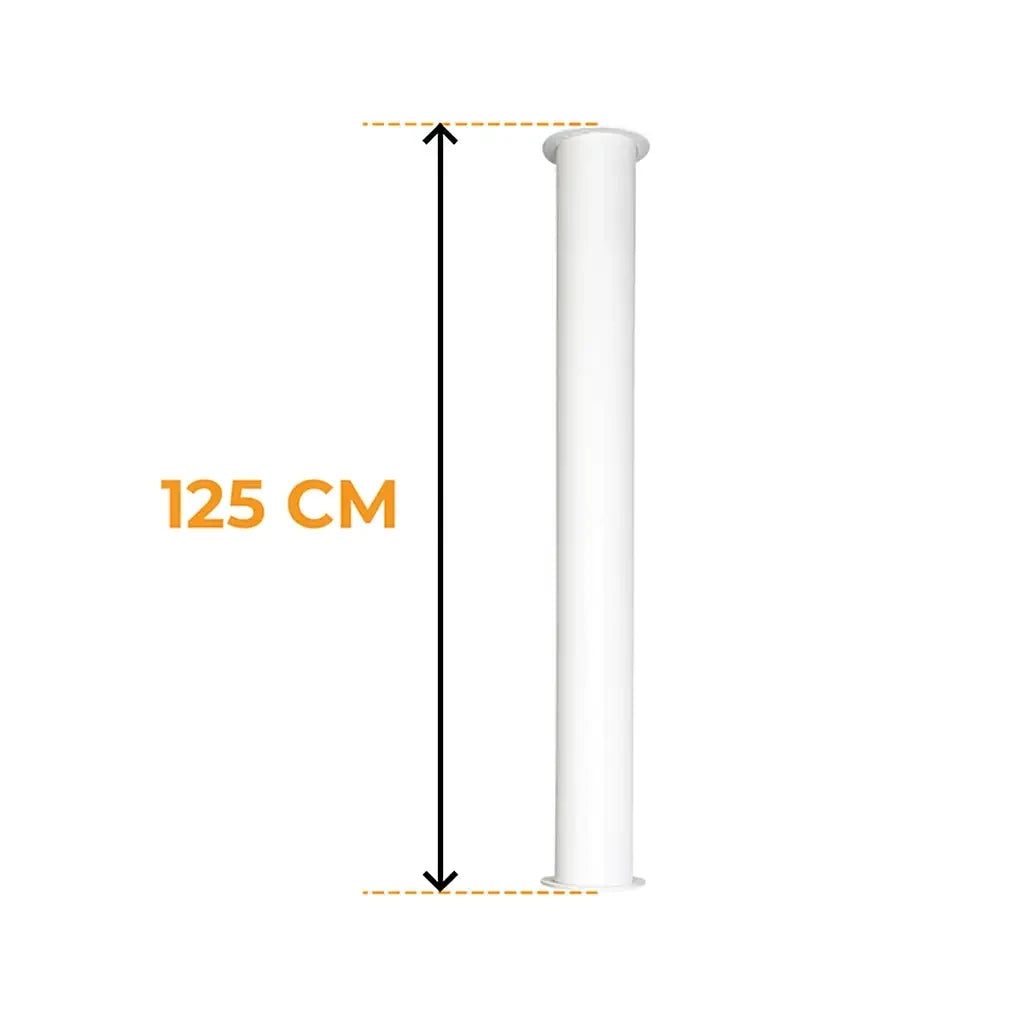 Tubo Toronto Bianco 125 cm – Lunghezza totale 165 cm