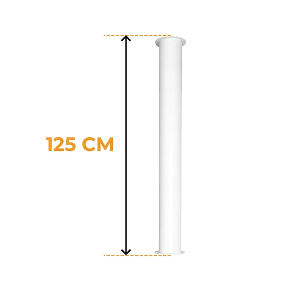 Tubo Toronto Bianco 125 cm – Lunghezza totale 165 cm
