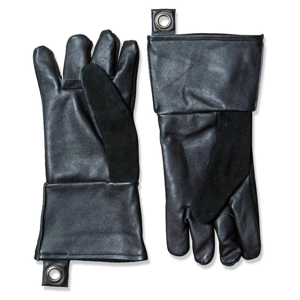 Guanti da barbecue in pelle nera - 2 pz.