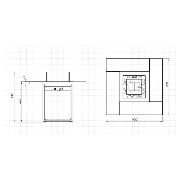 Planika Square con tavolo - Riscaldatore da esterni