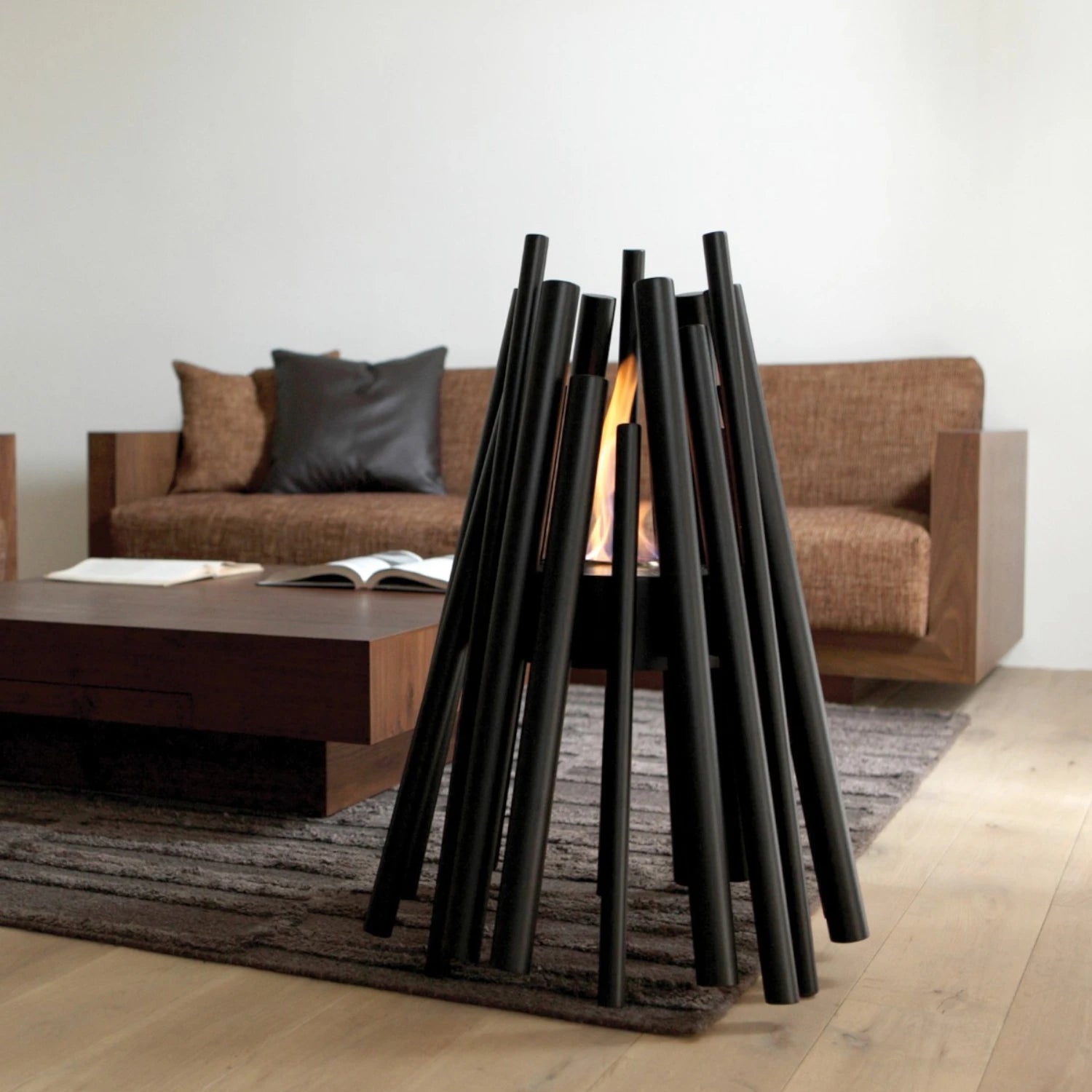 Stix Outdoor - Caminetto a bioetanolo nero per esterni