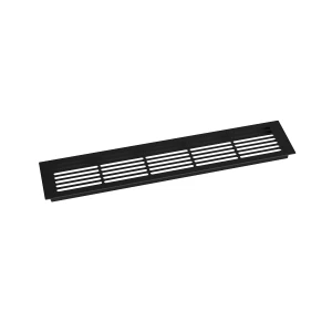 Griglia di ventilazione nera - Dimensioni: 50x10 cm con superficie di ventilazione: 214 cm²